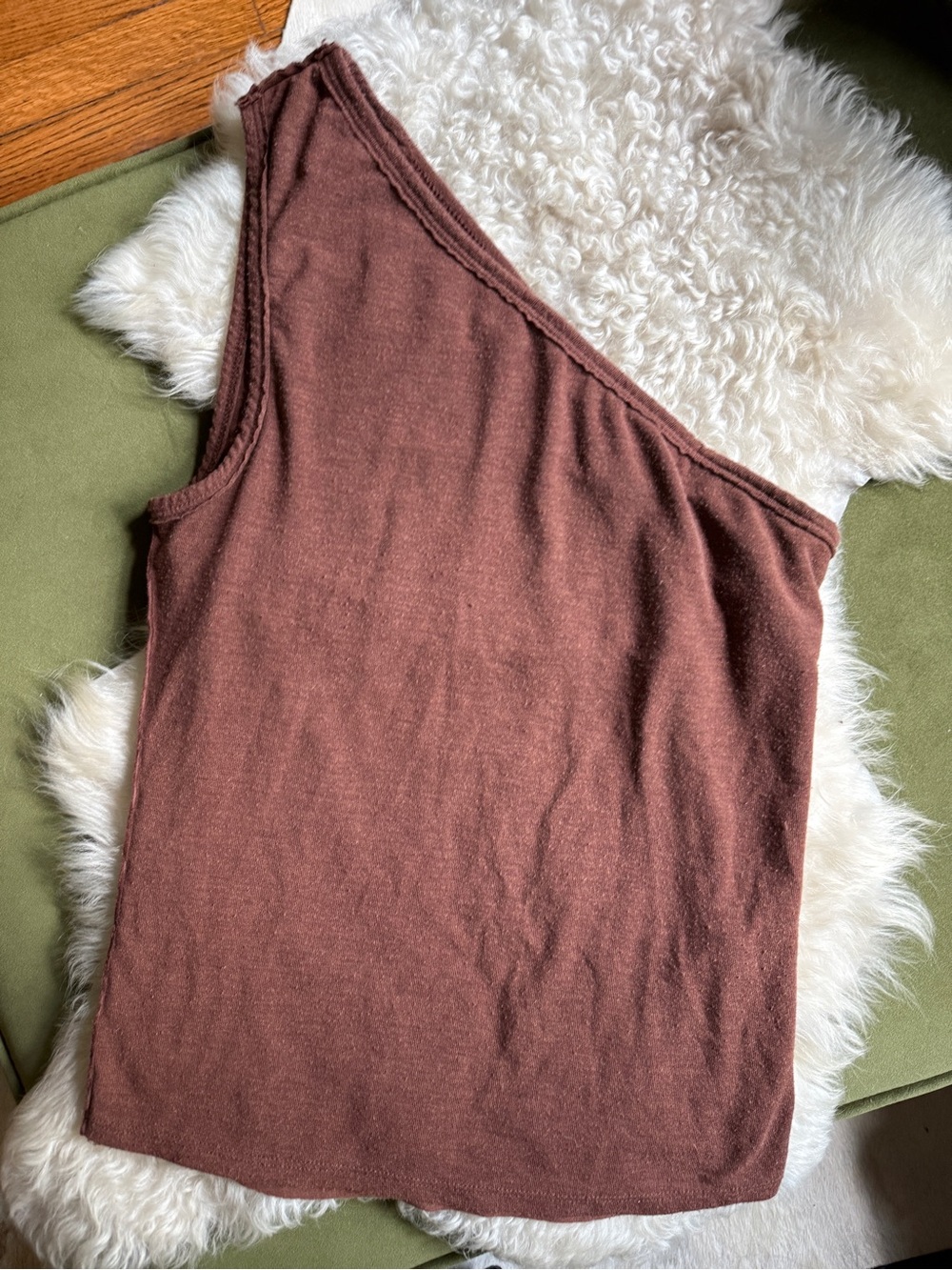 Free People asymmetrical brown top XS